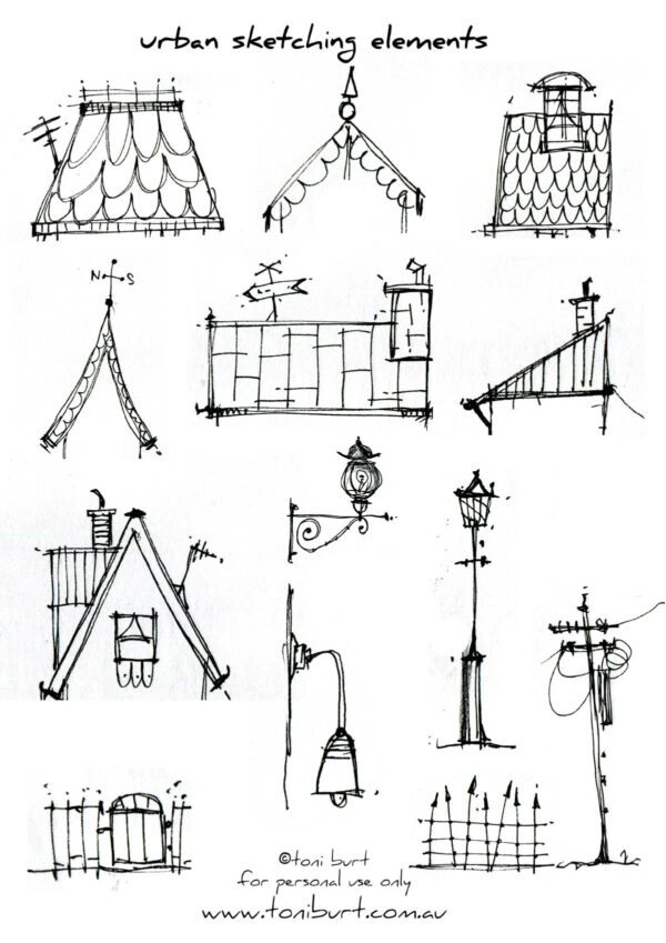 Toni Burt Urban Sketching Elements Sketchbook Revival Library 3 2 600x849 